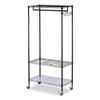 Wire Shelving Garment Rack, 30 Garments, 36w x 18d x 75h, Black