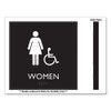ADA Sign, Women Accessible, Plastic, 8 x8, Clear/White