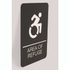ADA Sign, Area of Refuge, 6 x 9, Black Face, White Graphics