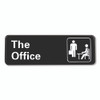 The Office Indoor/Outdoor Wall Sign, 9" x 3", Black Face, White Graphics, 2/Pack
