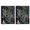Fashion Poly Sketch Book, 9" x 12", 75 Sheets, Neon Abstract Design, Pack of 2