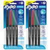Vis-a-Vis Wet Erase Markers, Fine Point, Assorted, 4 Per Pack, 2 Packs