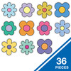 Happily Ever Elementary Retro Remix Flowers Cutouts, 36 Per Pack, 3 Packs