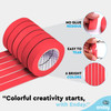 Masking Tape, 1" x 60 Yards, Red, Pack of 6