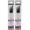 Graduate Round Brush Set, Synthetic, 3 Pieces Per Set, 2 Sets