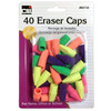 Pencil Eraser, Caps, Assorted Colors, Pack of 40