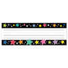 Star Bright Colorful Stars on Black Name Plates, Pack of 36