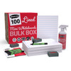 Bulk Box of 100 x Lined/Plain 8" x 12" Lapboards, with Pens, Erasers, Cleaner