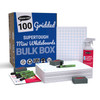 Bulk Box of 100 x Gridded/Plain SUPERTOUGH 8" x 12" Lapboards, with Pens, Erasers, Cleaner