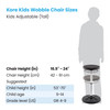 Kids Adjustable Tall Wobble Chair 16.5-24", Black
