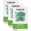 Graduate Drawing Pad, Foldover Binding, 30 Sheet, 5.5x8.5 inch, Pack of 3