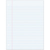 Filler Paper, White, 3-Hole Punched, Red Margin, 3/8" Ruled, 8" x 10.5", 200 Sheets