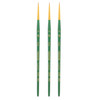 Lauren Round Brush, Synthetic Bristles, Short Handle Watercolor Paintbrush, Evergreen, Size 3/0, Pack of 3