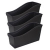 Large Book Bin, 7"H x 14.3"D x 5.3"W, Black, Pack of 3