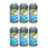 Washable Paint, Black, 16 oz. Bottles, Pack of 6