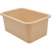 Small Plastic Storage Bin, Light Brown