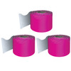 Hot Pink Rolled Scalloped Border, 65 Feet Per Roll, Pack of 3