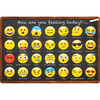 Welcome Mat with Slip Resistant Backing, 15.5" x 23.5", Emotion Icon Feelings