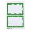 Adhesive Badges, Green Border, Pack of 100