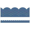 Crafty and Cool Denim Scalloped Bulletin Board Borders, 39 Feet