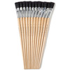 Long Handle Easel Brush, Size 18, Natural Bristle, Flat, Pack of 12