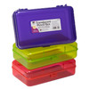 Pencil Box, 2-1/2"H x 5-1/4"D x 8-1/4"W, Translucent Assorted Colors, Pack of 3