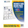 Business Card Holder, Poly with Tabs, Holds 20 Cards/Page, 11" x 8-1/2", Pack of 5
