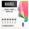 Professional Heavy Body Acrylic Paint, Fluorescent Colors, 59 mL, Set of 6