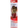 RealValue Brush Set, Camel Bristles, Short Handle Mixed Media Paintbrush, Red, 3 Pieces