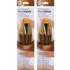 RealValue Brush Set, Gold Taklon Bristles, Short Handle Mixed Media Paintbrush, Brown, 7 Per Set, 2 Sets - PBXPR9141-2
