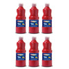 Washable Tempera Paint, Red, 16 oz, Pack of 6