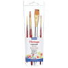 Heritage Brush Set, Synthetic Bristles, Short Handle Watercolor Paintbrush, Scarlet, 4 Pieces