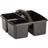 Plastic Storage Caddy, 9" L x 9-1/4" W x 5-1/4" H, Black, 1 Count