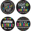 Chalkboard Brights Happy Birthday Wear 'Em Badges, Pack of 32