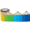 Colored Pencils Die-Cut Rolled Border Trim, 50 Feet