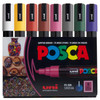 uni POSCA PC-5M Water-Based Paint Markers, Reversible Medium Tip (1.8-2.5mm), Dark Colors, 8 Pack