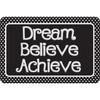 The Original Fun Mat Computer Mouse Pad, 11.75x8 in, Dream, Believe, Achieve, Black with White Dots
