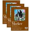 400 Series Marker Pad, Glue Binding, 24 Sheet, 9x12 inch, Pack of 3