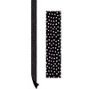 Black with White Painted Dots Magnetic Border, 24 Feet Per Pack, 2 Packs