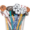 Pencil & Eraser Topper Write-Ons, Sports, Pack of 36