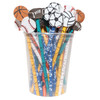 Pencil & Eraser Topper Write-Ons, Sports, Pack of 36
