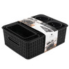 Plastic Weave Bin, Black, Pack of 10