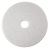 Low-speed Super Polishing Floor Pads 4100, 24" Diameter, White, 5/carton