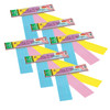 Dry Erase Sentence Strips, 3 Assorted Colors, 1-1/2" X 3/4" Ruled, 3" x 12", 30 Per Pack, 6 Packs