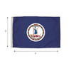 Durawavez Nylon Outdoor Flag with Heading & Grommets, Virginia, 3ft x 5ft Durawavez Nylon Outdoor Flag with Heading & Grommets, Virginia, 3ft x 5ft