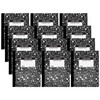 Composition Notebook, 100 Page, Wide Ruled, Black Marble, Pack of 12