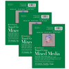 400 Series Mixed Media Pad, Toned Gray, Glue Binding, 15 Sheet, 6x8 inch, Pack of 3