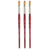 Velvetouch Filbert Brush, Synthetic Bristles, Short Handle Mixed Media Paintbrush, Scarlet, Size 8, Pack of 3