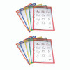 Reusable Dry Erase Pockets, Primary Colors, 9" x 12", 5 Per Pack, 2 Packs