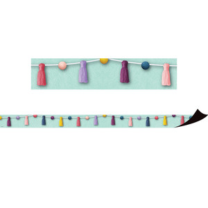Oh Happy Day Pom-Poms and Tassels Magnetic Border, 24 Feet Per Pack, 3 Packs Oh Happy Day Pom-Poms and Tassels Magnetic Border, 24 Feet Per Pack, 3 Packs